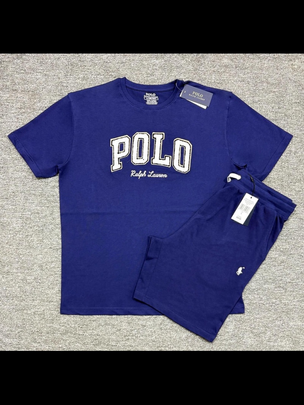 Polo by Ralph Lauren Men's Athletic Shorts and Tee Set - Navy Blue